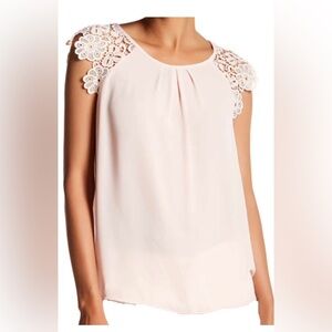 Philosophy Lace Sleeve Blouse in Blush Size M MSRP: $48